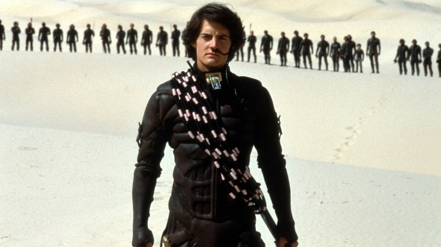 Kyle MacLachlan kot Paul Atreides v filmu Dune Peščeni planet